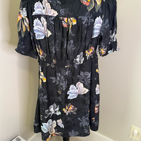 All Saints Black Floral Midi Dress - Picture 10 of 15